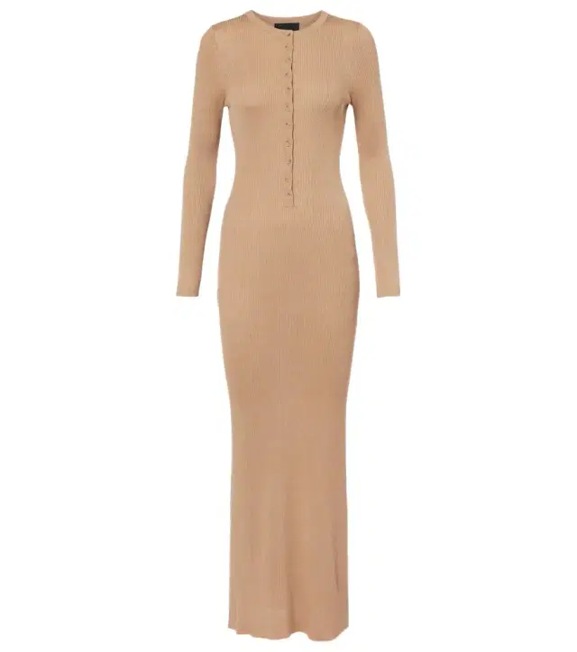 Nili Lotan Ribbed-knit silk maxi dress