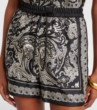 Nili Lotan Frances paisley silk twill shorts | Thumbnail 4 Nili Lotan Frances paisley silk twill shorts | Thumbnail 4