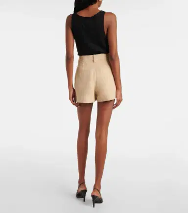 Nili Lotan Pleated high-rise linen and silk shorts | Thumbnail 5