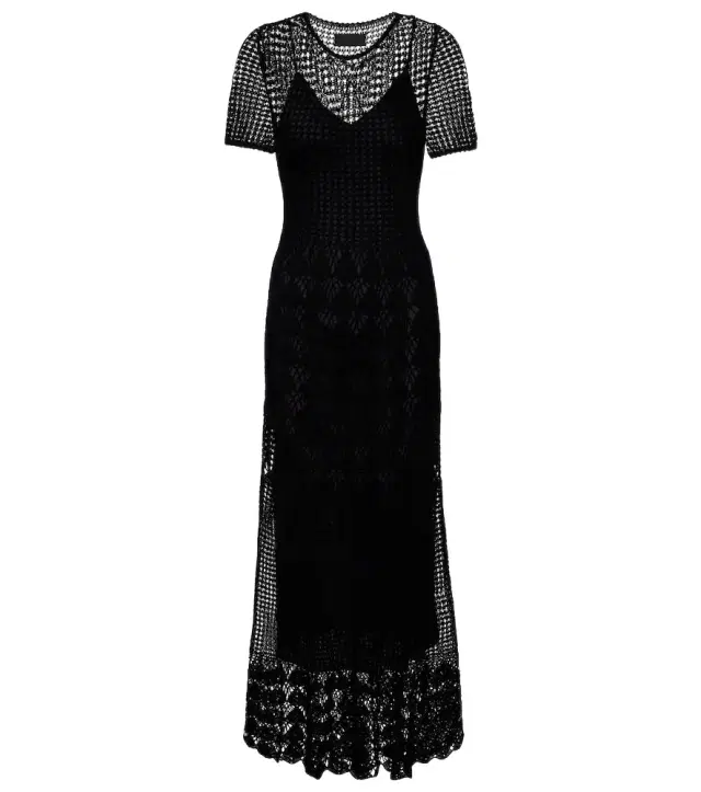 Nili Lotan Yoko crochet cotton midi dress