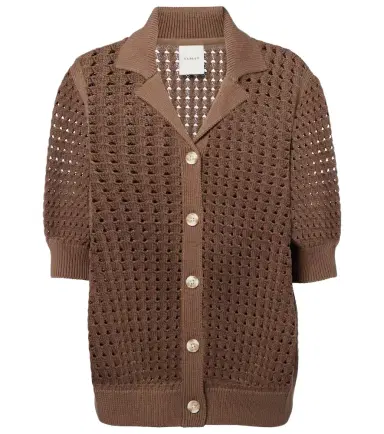 Varley Ellie open-knit cotton shirt | Thumbnail 1