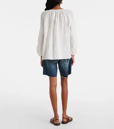 Nili Lotan Embroidered ramie blouse | Thumbnail 3