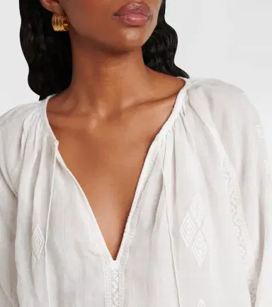 Nili Lotan Embroidered ramie blouse | Thumbnail 5