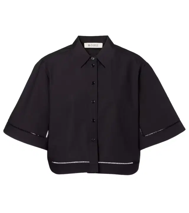 Rohe Róhe Embroidered cotton poplin shirt