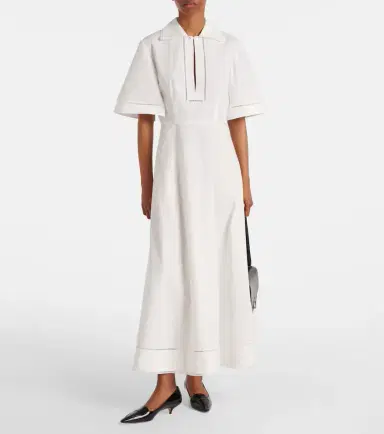 Rohe Róhe Embroidered cotton poplin midi dress | Thumbnail 6