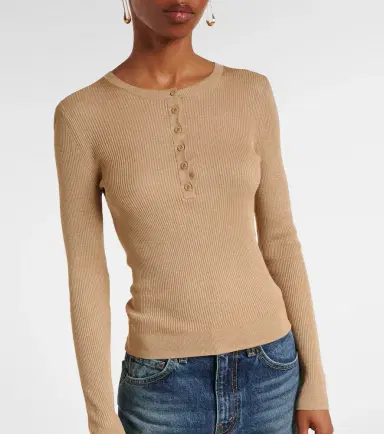 Nili Lotan Kyrie ribbed-knit silk Henley shirt | Thumbnail 6 Nili Lotan Kyrie ribbed-knit silk Henley shirt | Thumbnail 6