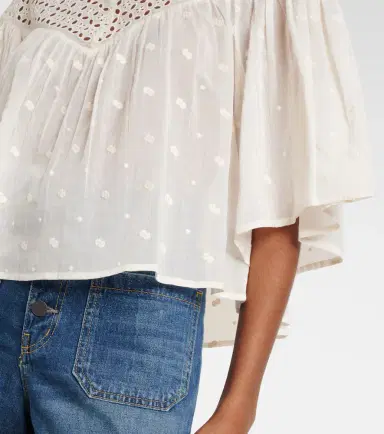 Nili Lotan Mikki embroidered cotton voile top | Thumbnail 3