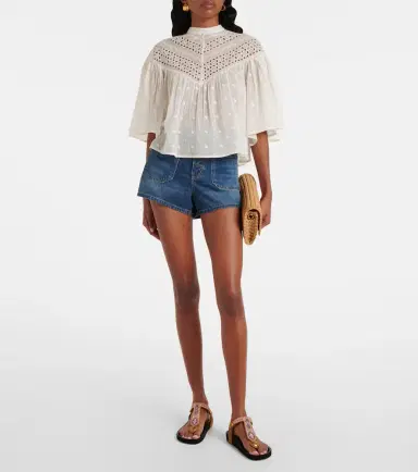 Nili Lotan Mikki embroidered cotton voile top | Thumbnail 4