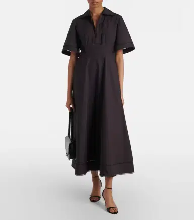 Rohe Róhe Embroidered cotton poplin midi dress | Thumbnail 3