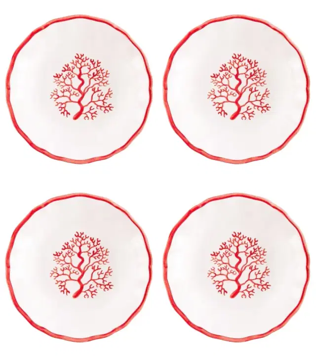 Les-Ottomans Coral set of 4 ceramic bowls