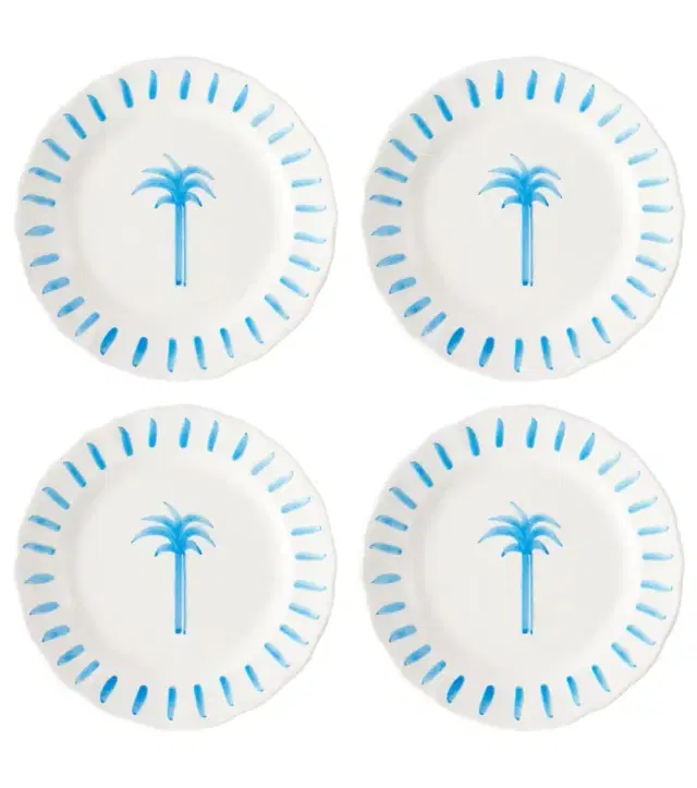 Les-Ottomans Palm set of 4 ceramic plates