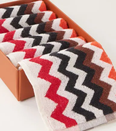 Missoni Zigzag set of 6 cotton face towels | Thumbnail 2