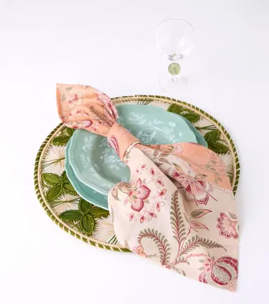 Cabana Asli set of 4 floral linen napkins | Thumbnail 2 Cabana Asli set of 4 floral linen napkins | Thumbnail 2