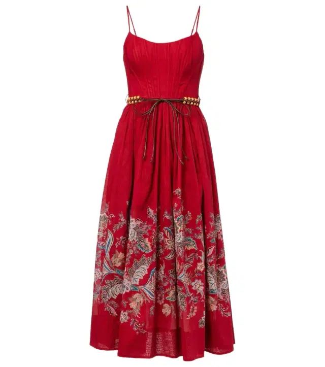 Zimmermann Rhiannon gathered paisley cotton midi dress