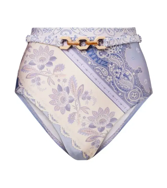 Zimmermann Lucky floral high-rise bikini bottoms
