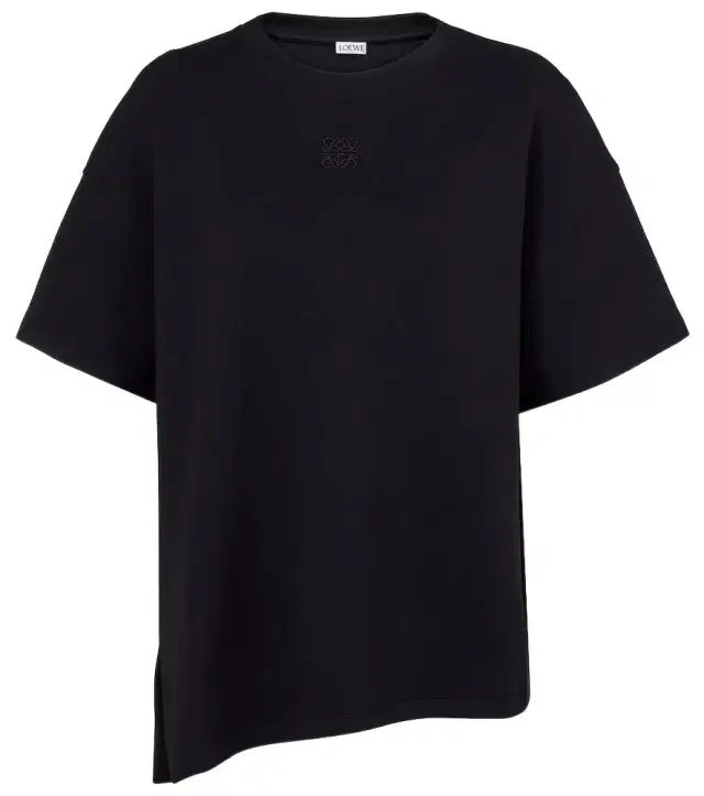 Asymmetric cotton-blend T-shirt