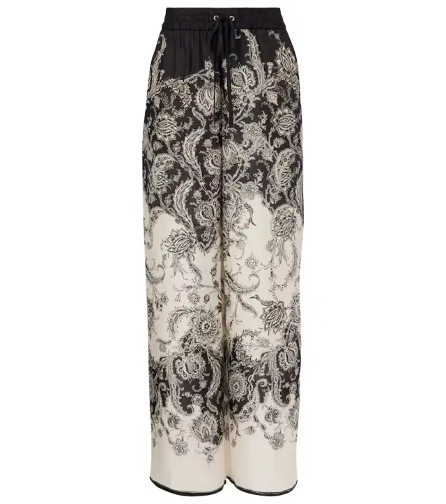 Rhiannon paisley silk wide-leg pants Rhiannon paisley silk wide-leg pants