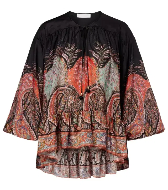 Zimmermann Rhiannon ruffled silk top