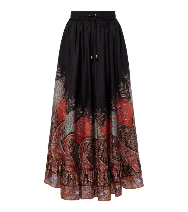 Zimmermann Rhiannon ruffled silk maxi skirt