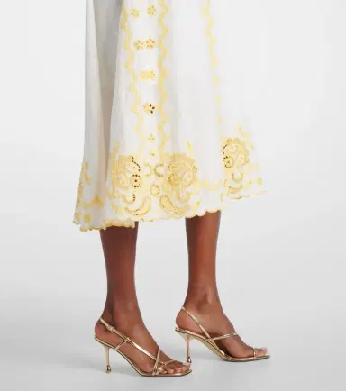 Zimmermann Lucky embroidered linen midi dress | Thumbnail 3 Zimmermann Lucky embroidered linen midi dress | Thumbnail 3