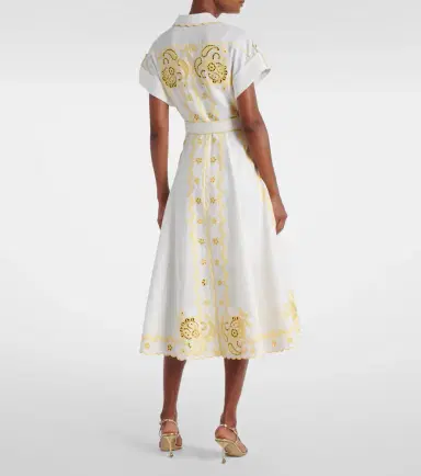 Zimmermann Lucky embroidered linen midi dress | Thumbnail 4 Zimmermann Lucky embroidered linen midi dress | Thumbnail 4