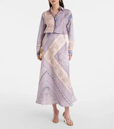 Zimmermann Lucky printed linen skirt | Thumbnail 3