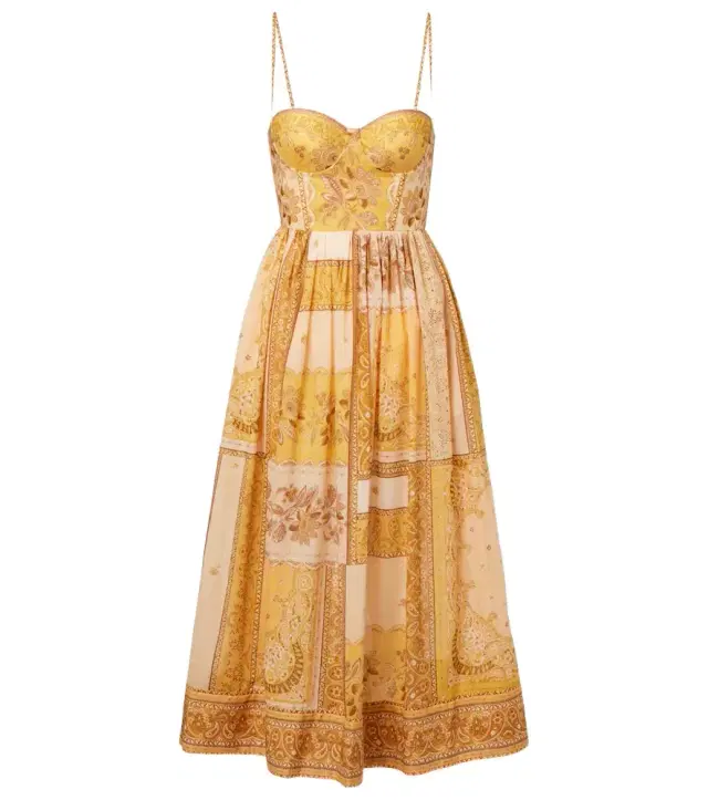 Zimmermann Lucky shirred cotton corset dress