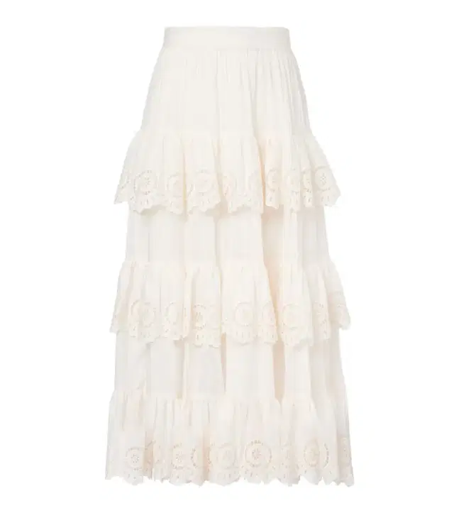 Zimmermann Lucky embroidered cotton midi skirt