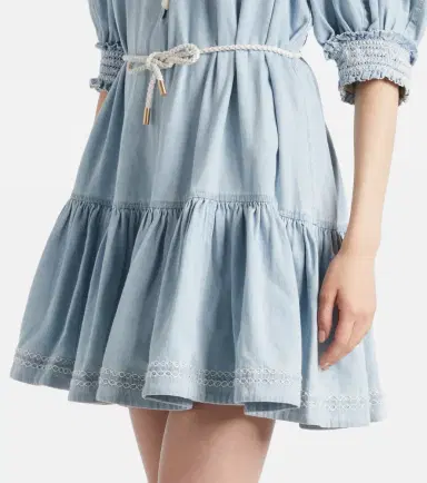 Zimmermann Ascension ruffled denim minidress | Thumbnail 5 Zimmermann Ascension ruffled denim minidress | Thumbnail 5