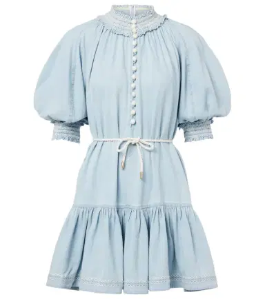 Zimmermann Ascension ruffled denim minidress | Thumbnail 1 Zimmermann Ascension ruffled denim minidress | Thumbnail 1