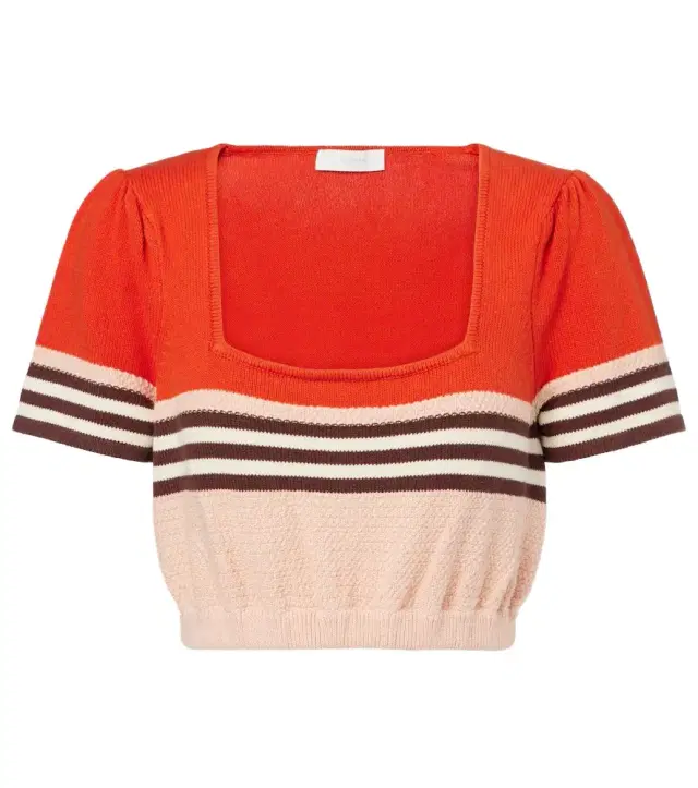 Zimmermann Ascension knitted cotton-blend top