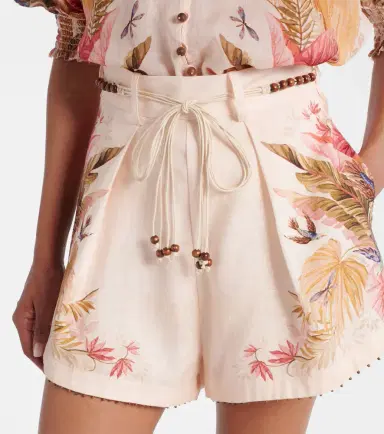 Zimmermann Ascension beaded floral linen shorts | Thumbnail 2