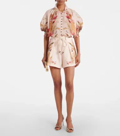 Zimmermann Ascension beaded floral linen shorts | Thumbnail 3