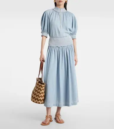 Zimmermann Ascension balloon-sleeve denim blouse | Thumbnail 2 Zimmermann Ascension balloon-sleeve denim blouse | Thumbnail 2