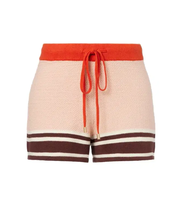 Zimmermann Ascension knitted cotton-blend shorts