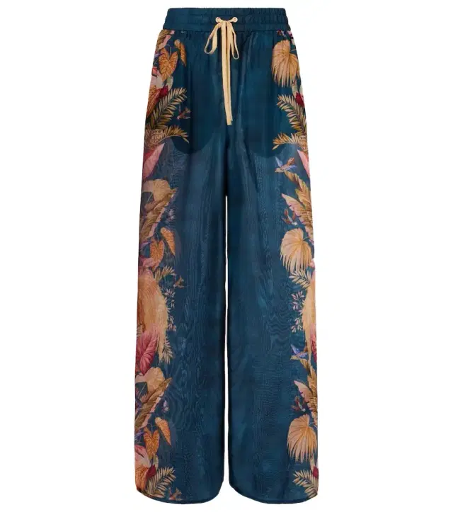 Ascension floral silk wide-leg pants