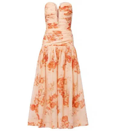 Zimmermann Cascadian floral strapless midi dress | Thumbnail 1 Zimmermann Cascadian floral strapless midi dress | Thumbnail 1
