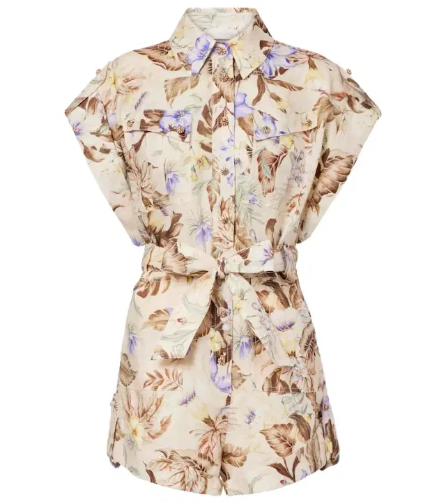 Zimmermann Floral linen romper