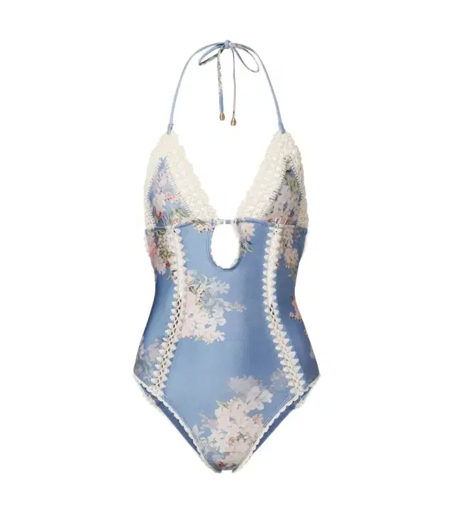 Zimmermann Cascadian crochet keyhole cutout swimsuit