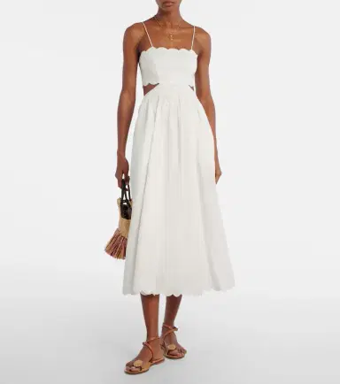 Zimmermann Rhiannon scalloped linen midi dress | Thumbnail 2 Zimmermann Rhiannon scalloped linen midi dress | Thumbnail 2