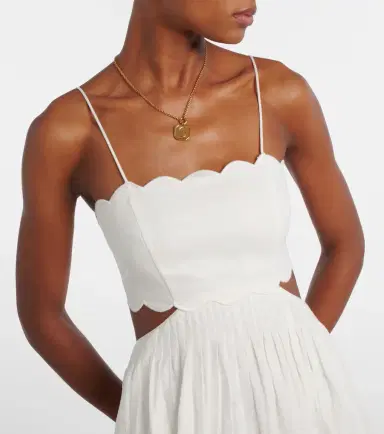 Zimmermann Rhiannon scalloped linen midi dress | Thumbnail 3 Zimmermann Rhiannon scalloped linen midi dress | Thumbnail 3