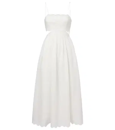 Zimmermann Rhiannon scalloped linen midi dress | Thumbnail 1 Zimmermann Rhiannon scalloped linen midi dress | Thumbnail 1