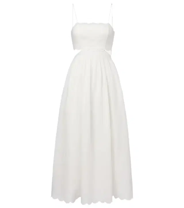 Zimmermann Rhiannon scalloped linen midi dress