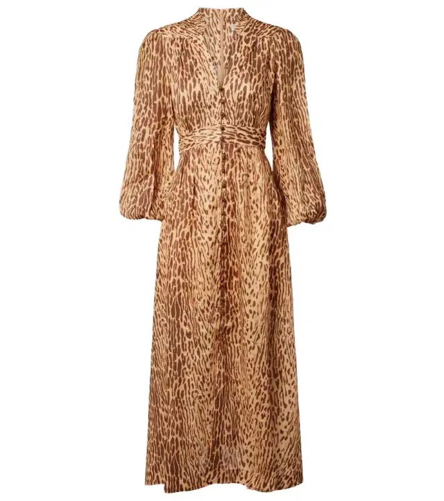 Zimmermann Cascadian leopard-print linen midi dress