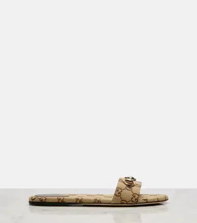 Gucci Horsebit GG canvas slides | Thumbnail 2 Gucci Horsebit GG canvas slides | Thumbnail 2