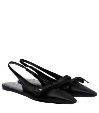 Balenciaga Nano BB satin slingback flats | Thumbnail 1