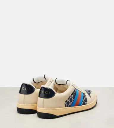 Gucci Screener GG leather-trimmed denim sneakers | Thumbnail 4 Gucci Screener GG leather-trimmed denim sneakers | Thumbnail 4