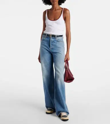 Gucci Screener GG leather-trimmed denim sneakers | Thumbnail 5 Gucci Screener GG leather-trimmed denim sneakers | Thumbnail 5