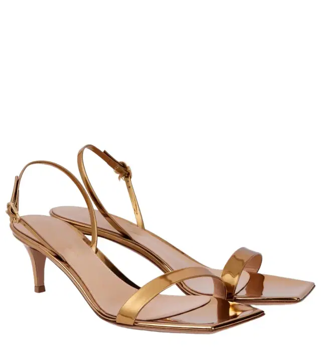 Gianvito Rossi Ribbon 55 metallic leather sandals