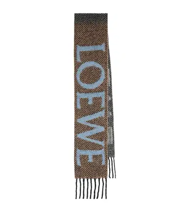 Loewe Fringed logo alpaca and wool-blend scarf | Thumbnail 1